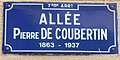 Allée Pierre de Coubertin.