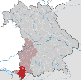 Landkreis Oberallgäus läge i Bayern