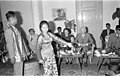 A state Visit of the German President Heinrich Lübke to Indonesia in 1963 with dance performance at the Cipanas Palace, Oct 30, 1963. The right most is Sukarno