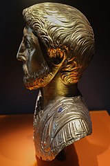 The bust seen in full from the side.