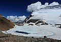 Il lago alpino Chaltwassersee visto dalla zona della Capanna Monte Leone