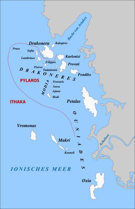 Carte des îles Échinades.