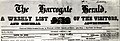 Harrogate Herald masthead, 1857
