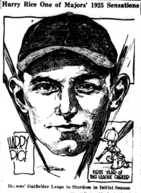 A newspaper drawing of Rice in 1925