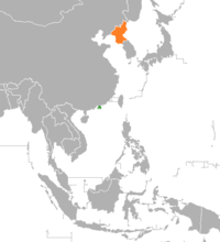 Map indicating locations of Hong Kong and North Korea