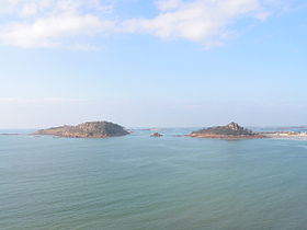 L'île Milliau depuis la pointe de Bihit.