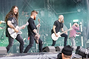 In Flames at Rock am Ring 2017; from left to right: Niclas Engelin, Bryce Paul, Björn Gelotte and Anders Fridén