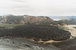 Vue de la Laugahraun depuis le Bláhnúkur.