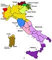 Main linguistic groups of Italy