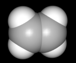 3D-malli eteenimolekyylistä (kalottimalli)