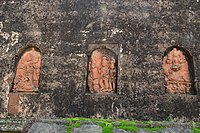 Large terracotta figures in the Kali mandir/ dalan temple