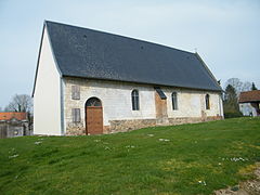 L'église de Longvillers, dépourvue de clocher.