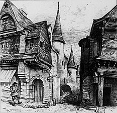 Vitré : maisons faubourg Saint-Martin vers 1900.