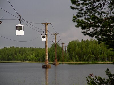 O teleférico Mensträk-Örträsk