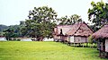 Village along west bank of Napo River in Peru, a few miles above confluence with Amazon.