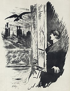 The Raven, Plate 2, by Édouard Manet (edited by Durova)