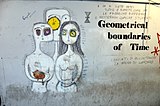 "Geometrical boundaries of Time", street art in Tbilisi, Georgia