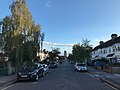 The Drive, a residential street off the High Street, with St Edmund's RC Church in the distance