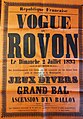 Affiche de la vogue de Rovon du 2 juillet 1893, archives de la commune.