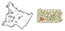 Location of Penn in Westmoreland County, Pennsylvania.