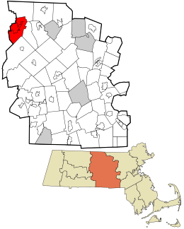 Location in Worcester County and the state of Massachusetts.