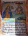 Detalle de plafón cerámico correspondiente al sexto de los Siete Dolores de María en Casasaltas (Valencia).