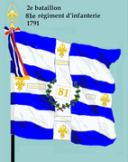 Drapeau du 2e bataillon du 81e régiment d'infanterie de ligne de 1791 à 1793