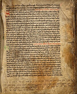 Page 2 r of Eirspennill, showing Glælognskviða.