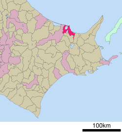 Location of Abashiri in Hokkaido (Okhotsk Subprefecture)
