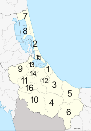 แผนที่อำเภอในจังหวัดสงขลา