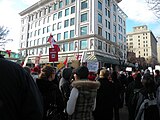 Calgarians protesting the opposition coalition