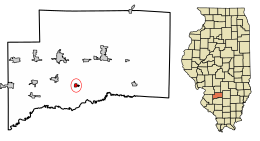 Location of Bartelso in Clinton County, Illinois.