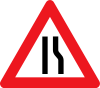 A43.3: Road narrows to the right