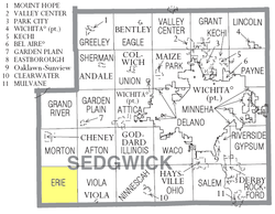 Location of Erie Township in Sedgwick County
