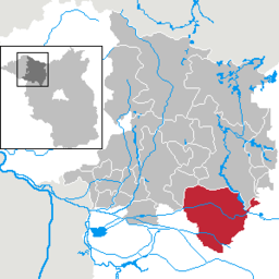 Fehrbellins läge i Landkreis Ostprignitz-Ruppin, Brandenburg.