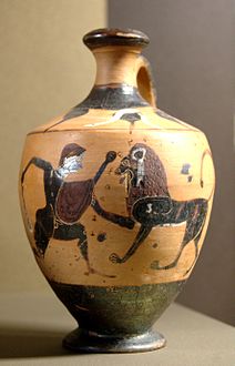 Heracles y el león de Nemea, ca. 540 BC, Beocia, Grecia.