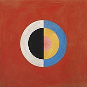 Hilma af Klint, Svanen (The Swan), No. 17, Group IX, Series SUW, October 1914–March 1915. This abstract work was never exhibited during af Klint's lifetime.