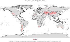 Localización de los climas áridos fríos y templados.