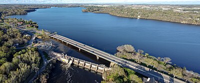 Lake Menomin and hydroelectric dam