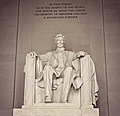 Statue of Abraham Lincoln within the Lincoln Memorial