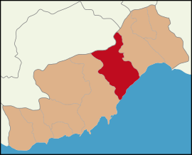 Map showing Erdemli District in Mersin Province