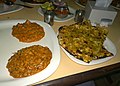 Mix vegetables curry with garlic kulcha in India.