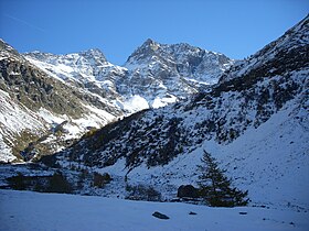 Vue de la pointe de Rougnoux depuis le refuge du Pré de la Chaumette (Champoléon)