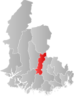 Mapa do condado de Vest-Agder com Audnedal em destaque.