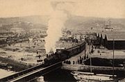 当駅より長崎駅方面に向けて走行する旅客列車（1930年頃） (岡林隆敏『上海航路の時代』より)