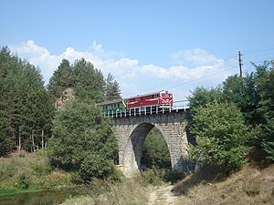 Train on bridge in Bulgaria