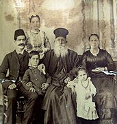 Palestinian Eastern Orthodox priest from Jerusalem with his family of three generations, circa 1893
