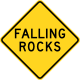 Pennsylvania falling rocks sign.
