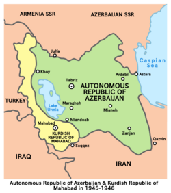 The boundaries of the Republic of Mahabad[1]