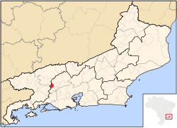 Location of Mendes in the state of Rio de Janeiro
